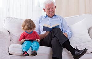 grandfather with grandchild